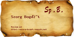 Szorg Bogát névjegykártya